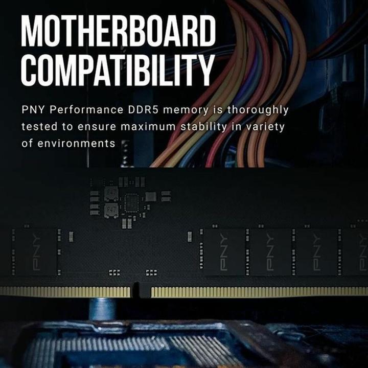 Image du produit PNY MD8GSD54800-TB, 8 Go, 1 x 8 Go, DDR5, 4800 MHz (1 x 8GB, 4800 MHz, RAM DDR5, DIMM)