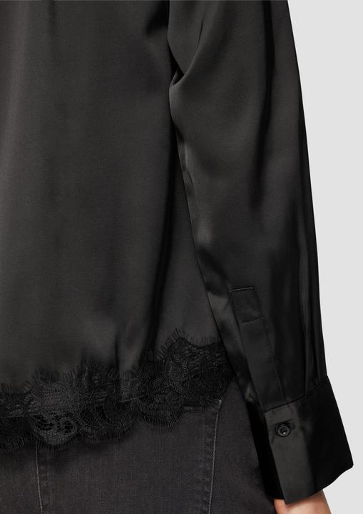 Produktbild S.Oliver Bluse Satin-Bluse mit Spitzen-Detail (34)