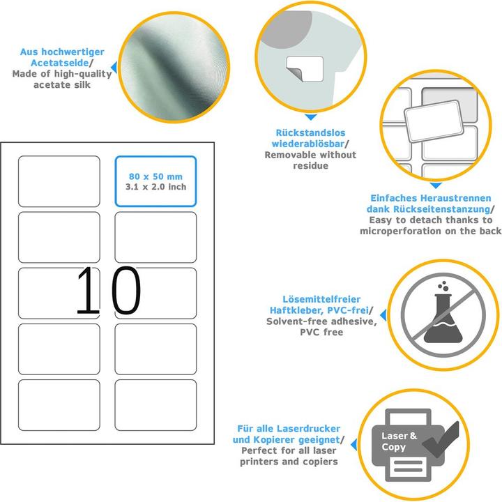 Actual product image HERMA A4 removable name labels