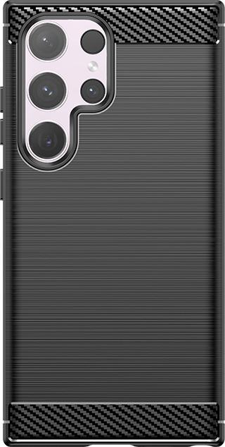 Actual product image Hurtel Carbon coverFlexible silicone-carbon cover - Black (Samsung Galaxy S24 Ultra)