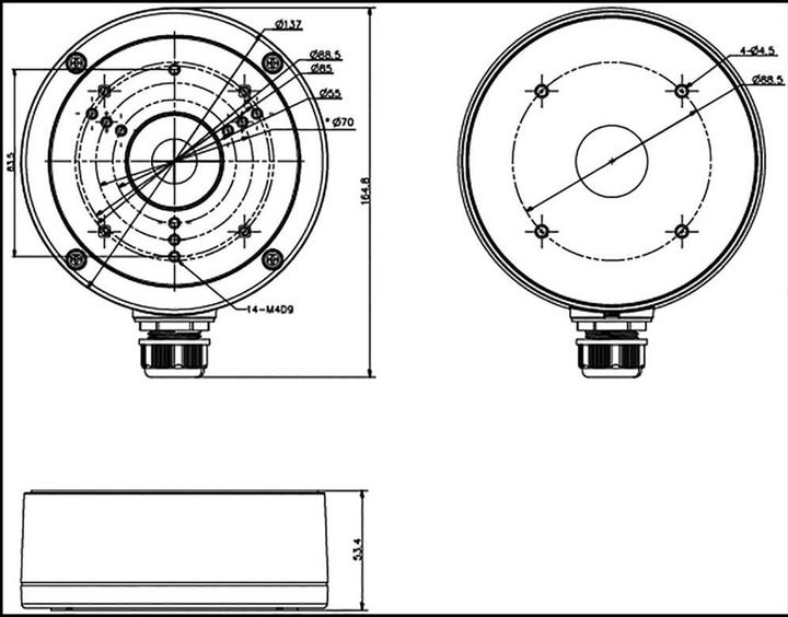 Actual product image Hikvision Junction Box for Bullet Cameras (DS-1280ZJ-S) (Mounting kit)