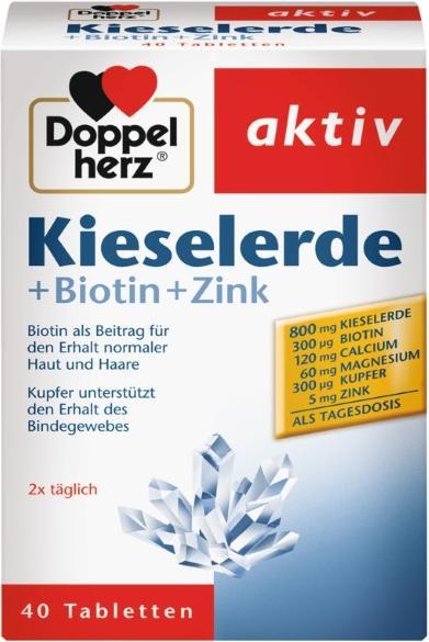 Image du produit Doppelherz Silice + Biotine + Zinc en comprimés, 40 comprimés (40 pièce(s), Cachets)