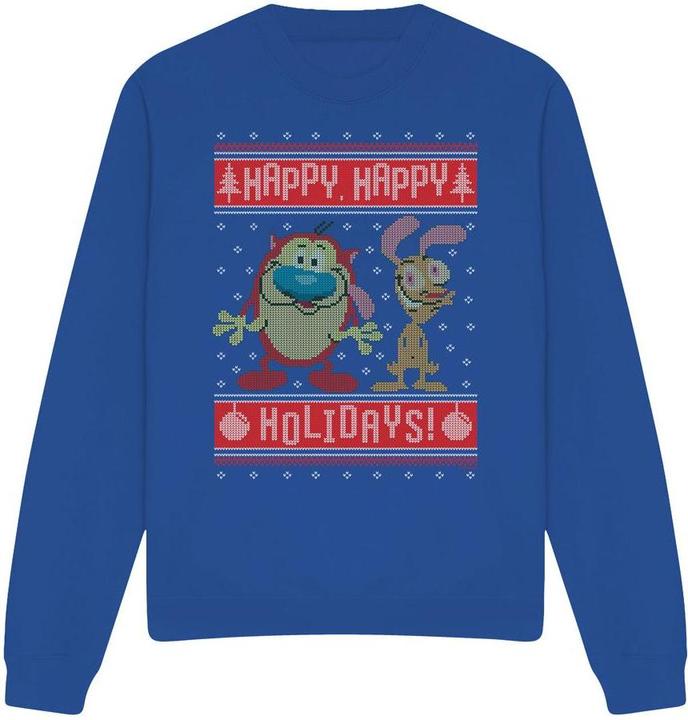 Image du produit Ren & Stimpy - Sweat HAPPY, HAPPY HOLIDAYS - Adulte (XL)