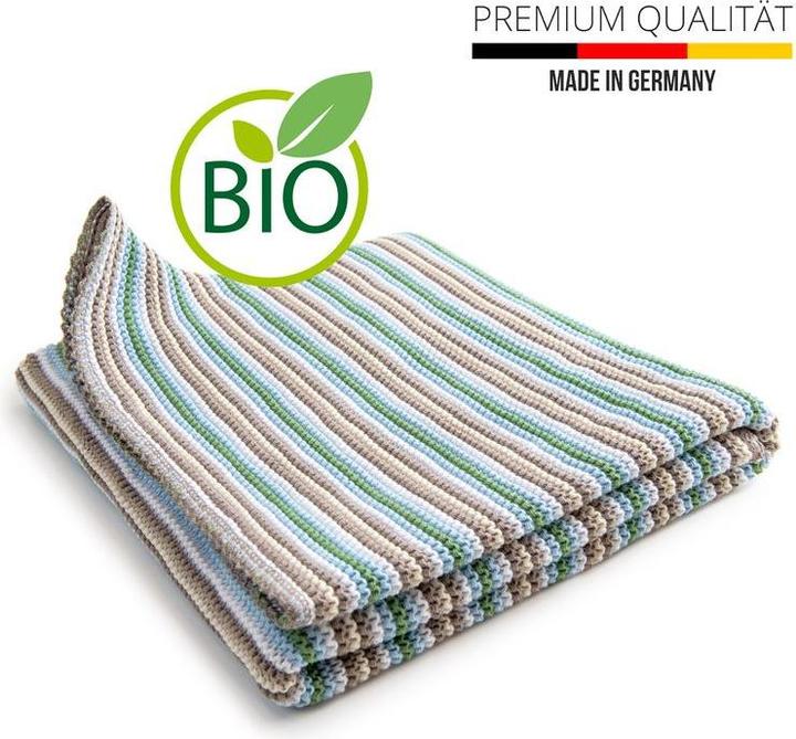 Image du produit Sonnenstrick Couverture à câliner Couverture pour bébé Couverture tricotée Couverture en coton pour enfants (80 x 80 cm)