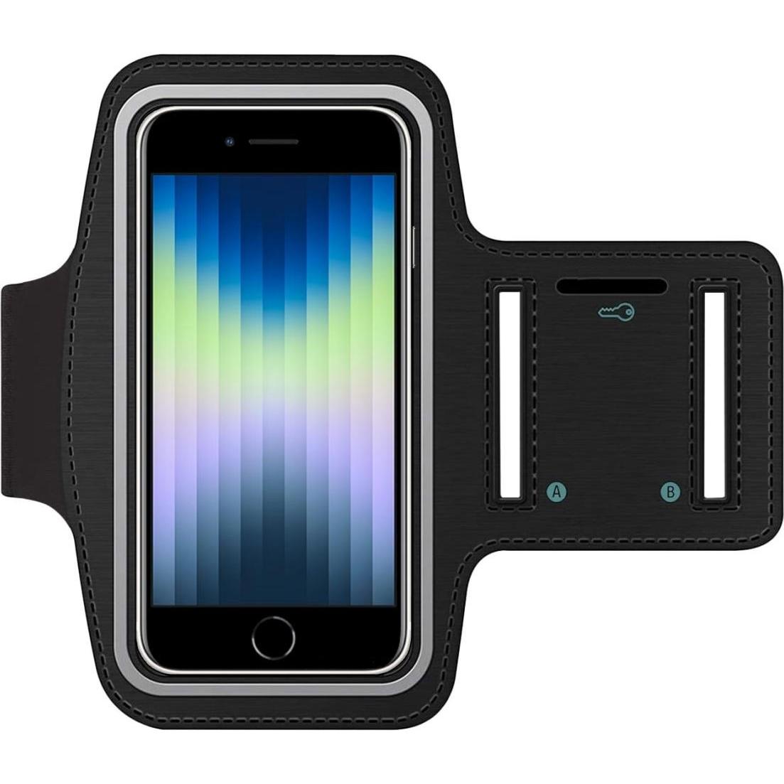 SmartFitness Apple iPhone SE 2022 Handy Sport Armband, Smartphone Sportarmband, Schwarz