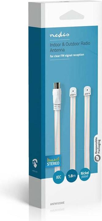 Immagine prodotto Nedis Antenna FM per interni ed esterni 87,5-108 MHz Al (Antenna interna, UKW / MW / LW)