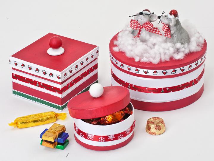 Produktbild VBS XXL Pappschachteln "Rund", Weiss, 12er-Set (Geschenkbox, 12 x)