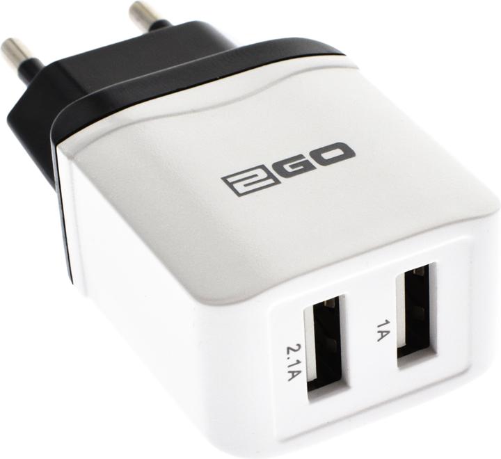 Produktbild 2GO 795999 Ladegerät für Mobilgeräte Weiss Indoor (2 Ports)