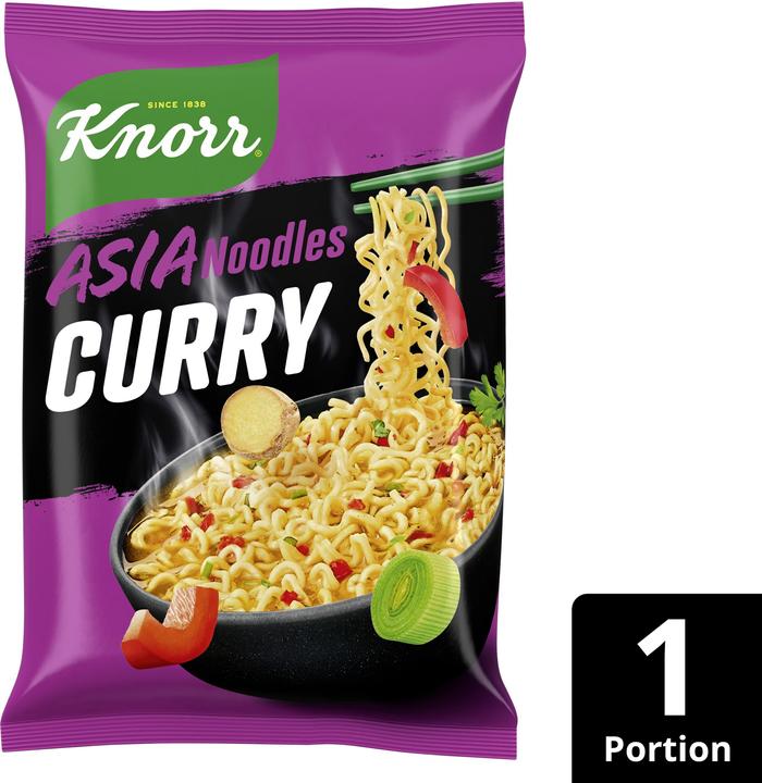 Image du produit Knorr Asia Noodles Curry, Nouilles asiatiques en sachet, prêtes en 3 minutes seulement (70 g)