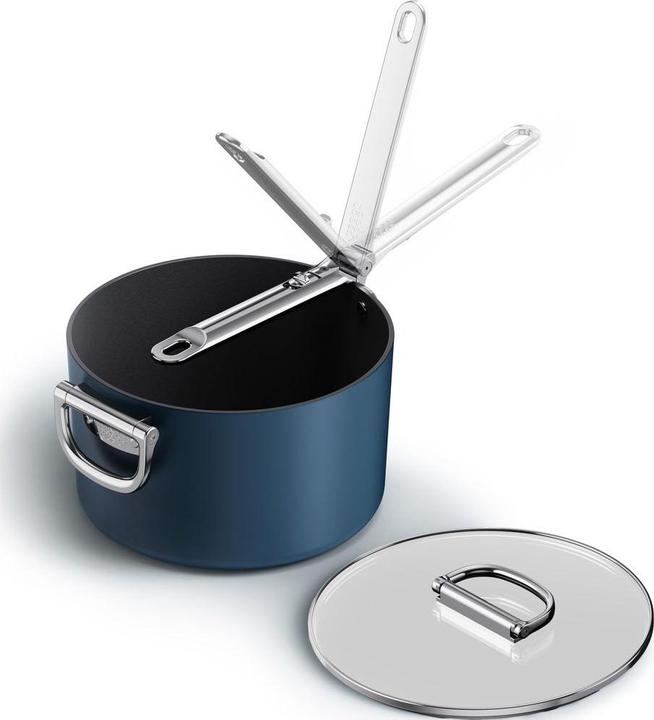 Image du produit Joseph Joseph Space Casserole à manche pliable avec couvercle D23cm (Casserole, Aluminium, 23 x 20 cm)