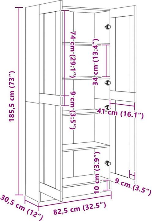 Immagine prodotto vidaXL Gilvarry (82,5 x 30,5 x 185,5 cm)