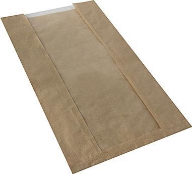 Produktbild Papstar Sichtstreifenbeutel mit PLA-Fenster pure braun pure (1000 x)