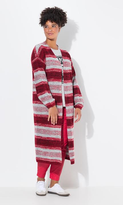 Image du produit Janet & Joyce Strickjacke, extra lang, offene Form, Blockstreifen (54)