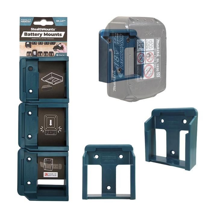 StealthMounts BM-MK18-BLU-6 Blue battery holder for Makita 18v (set of 6)