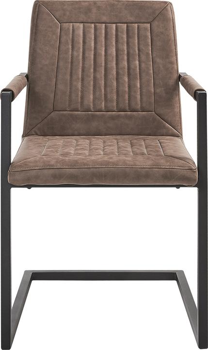 Actual product image Beliani Dining Chair Imitation Leather Brown Set Of 2 BRANDOL