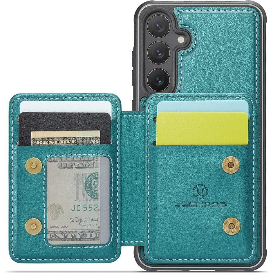 Cover-Discount 2-in-1 Backcover mit Kreditkarten-Etui (Samsung Galaxy S24+), Smartphone Hülle, Grün
