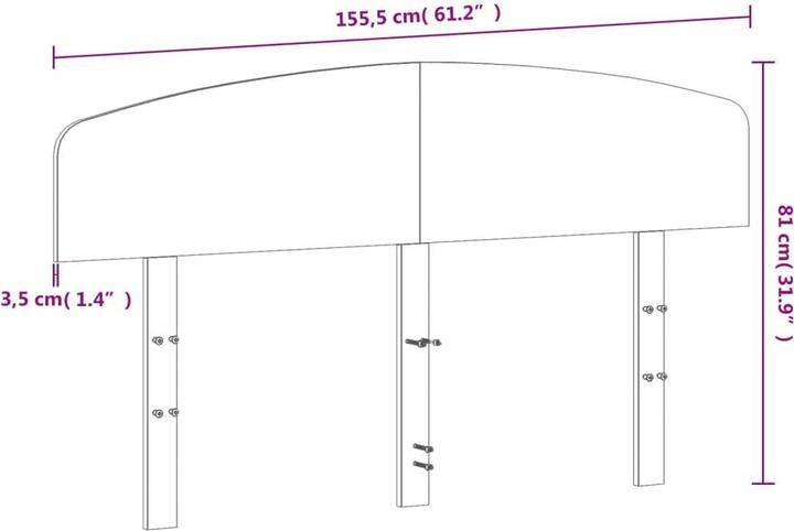 Actual product image vidaXL Headboard 150 cm (155.50 x 3.50 x 81 cm)