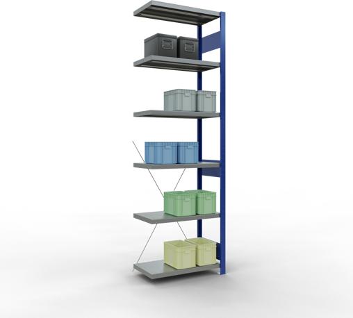 Produktbild Schulte Lagertechnik Stecksystem Anbauregal MULTIplus250 mit Kreuzstrebe
