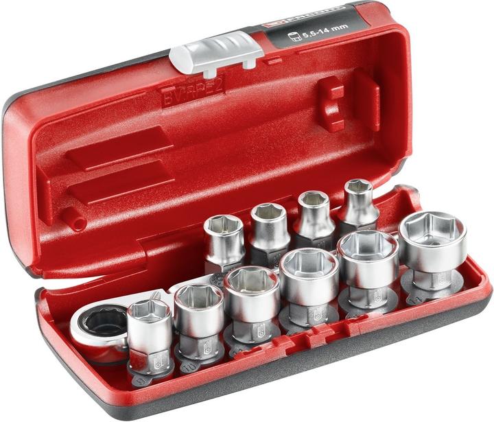 Actual product image Facom Socket wrench set 1/4" 11 parts (14 mm, 5.5 mm)