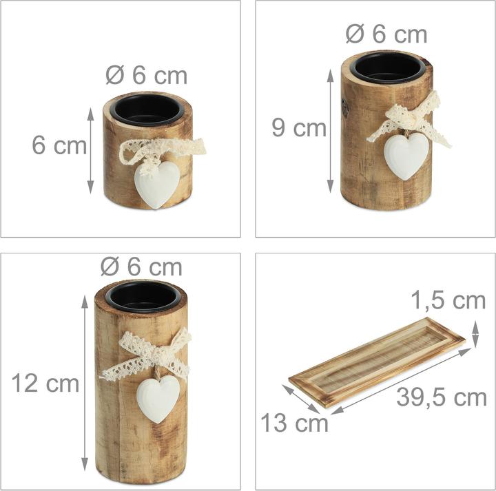 Actual product image Relaxdays Tealight holder (39.5 x 13 x 13.5 cm)