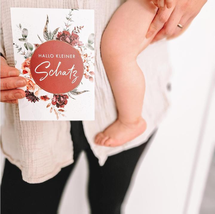 Actual product image Eulentaler Milestone cards pregnancy flowers