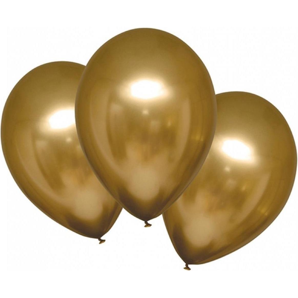 Amscan Luftballons mit Spiegeleffekt Gold