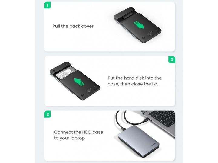 Actual product image Ugreen Aluminium housing (2.5")