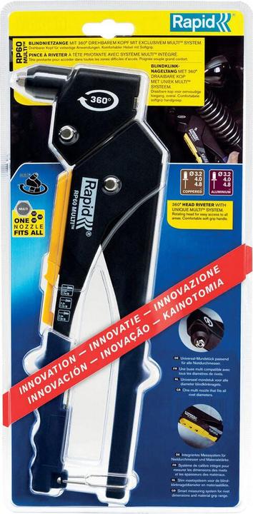 Immagine prodotto Rapid RP60 Pinza multipla per rivetti ciechi con testa rotante (345 mm)