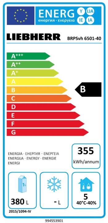 Energie-Label Liebherr Bäckerei-Kühlgerät (380 l)