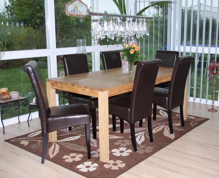 Actual product image Swisshandel24 2x Dining Chair Kitchen Chair Novara II, leather brown, dark legs