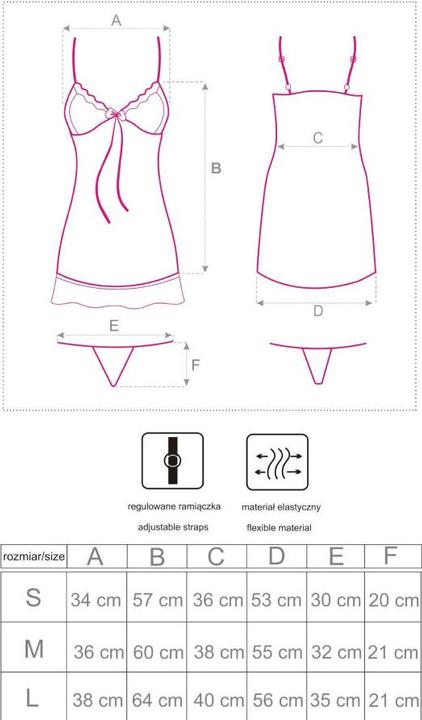 Produktbild LivCo Corsetti Fashion - HYEONA 1710 BABYDOLL + THONG ROSE L (S, M, L, XL)