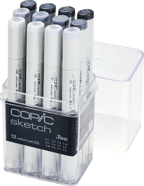 Produktbild Copic Marker sketch, 12er Set "Graut”ne CG" (Grau, 3 mm, 12 x)