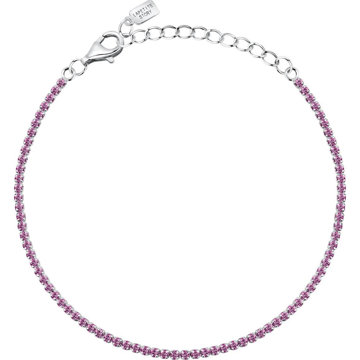 La Petite Story, Armschmuck, - Silver tennis bracelet with pink zircons Silver LPS05AWV65, (19 cm, Silber 925)
