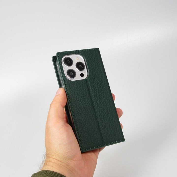 Produktbild PhoneLook Hülle Flip 3D echtes genarbtes Rindsleder (Apple iPhone 15 Pro Max)