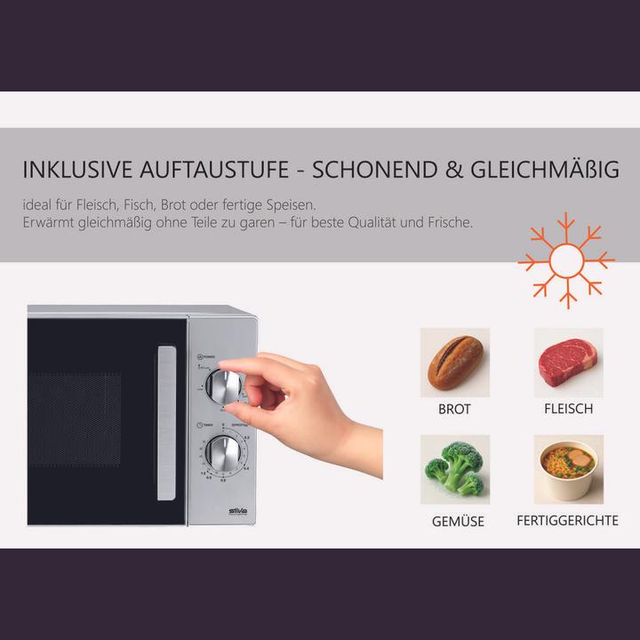 Produktbild Silva MW-G 25.5 Mikrowelle Silber, Schwarz 700 W (20 l)