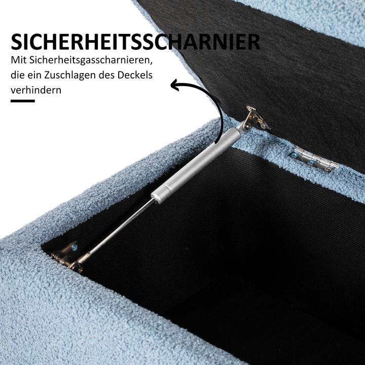 Image du produit Homcom Sitzbank Polyester, Kautschukbaumholz Blau (95 cm)
