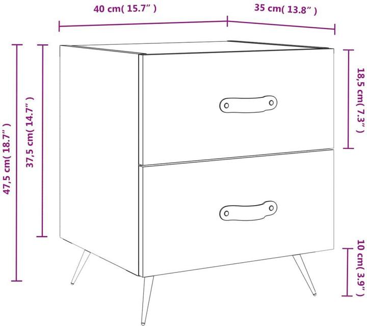 Immagine prodotto vidaXL Nachttisch (40 x 35 x 47.50 cm)