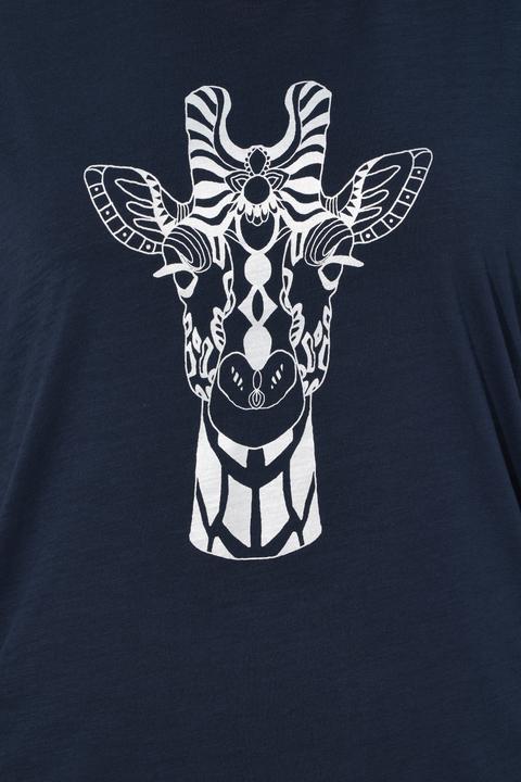 Produktbild Ulla Popken T-Shirt, Tiermotiv, Oversized, V-Ausschnitt, Halbarm (42, 44)