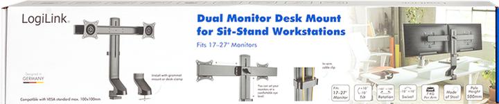 Image du produit LogiLink Support d'écran 2 fois, 1727", aluminium, écrans incurvés (27")