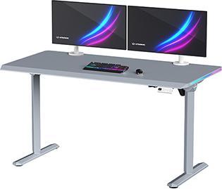 Actual product image Ultradesk Gaming-Tisch QUEST, 140x70cm, 72-120cm, grau-grau