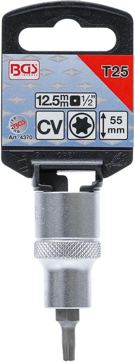 Actual product image BGS Bit Socket 12.5 mm (1/2") Drive T-Star (for Torx) T25 (2 bits, T-profile (for Torx) T25, length 50 mm)