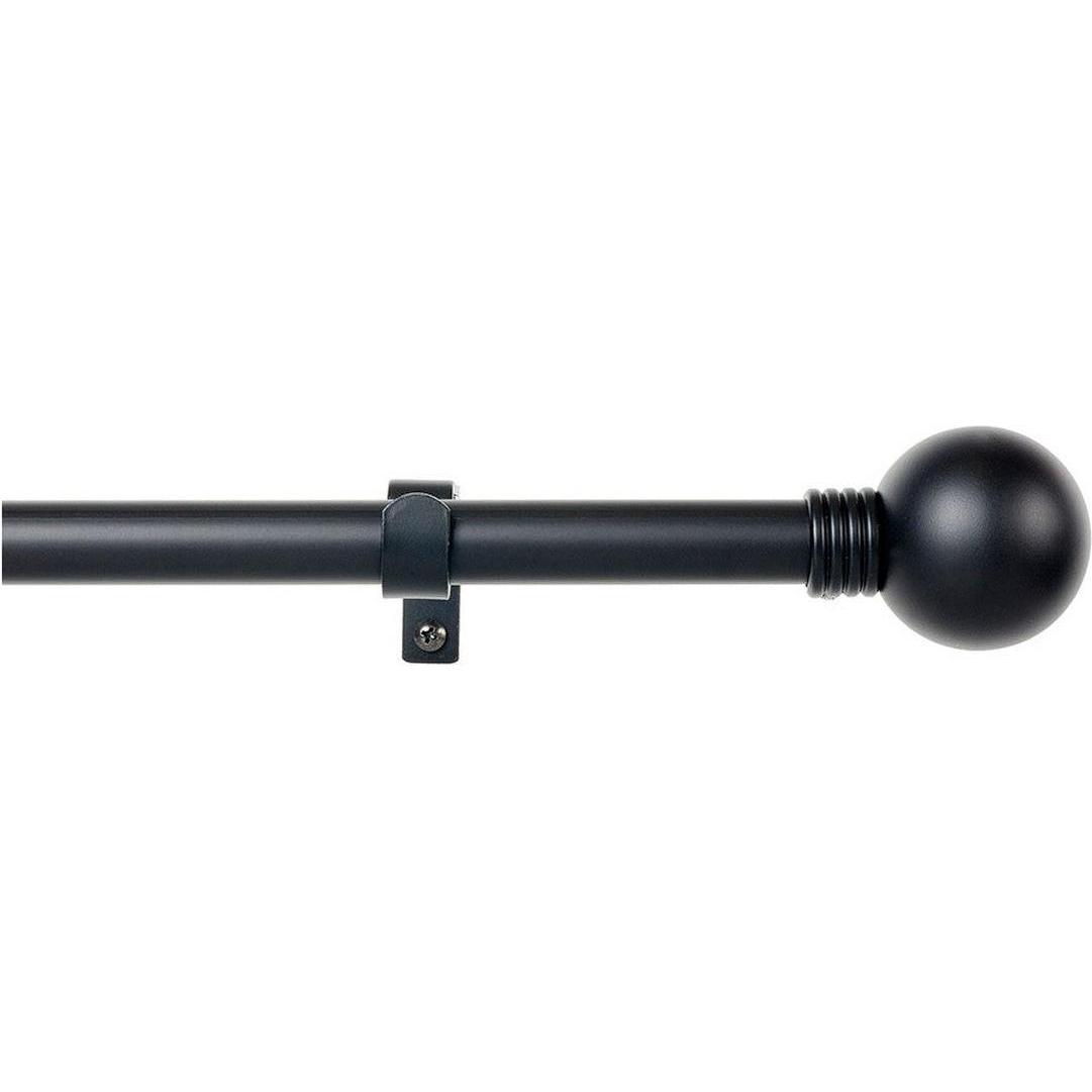 Stor Planet, Accessori per tende, Extendable black curtain rod kit with rings 110-200 cm