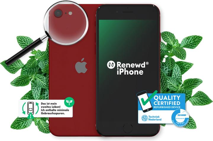 Produktbild Renewd iPhone SE 2022 (128 GB, Rot, 4.70", 12 Mpx, A / Wie neu)