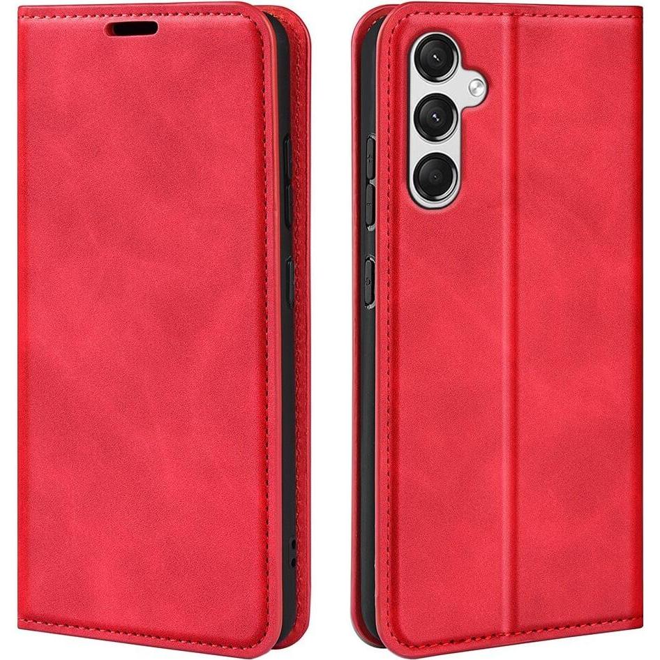 Cover-Discount Galaxy A25 5G - Stand Flip Case Hülle rot (Samsung Galaxy A25 5G), Smartphone Hülle, Rot