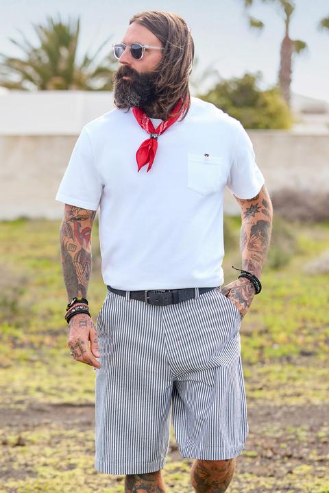Image du produit Joe Browns Striped Carpenter Shorts with Hammer Loop – Navy/White (36)