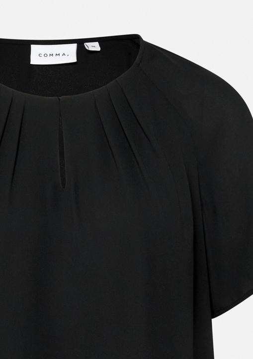 Immagine prodotto Comma Bluse Kurzarm-Bluse aus Crêpe-Chiffon mit Raffung (32)