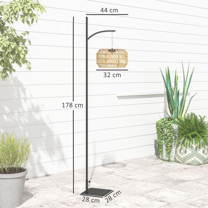 Produktbild Swisshandel24 Stehlampe Rattan Solarlampen mit Lichtsensor Boho-Stil IP44 (15 lm, IP44)