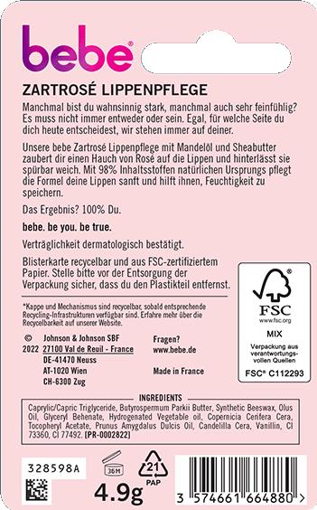 Image du produit Bebe Lip Zartrosé (Stick de soin des lèvres)