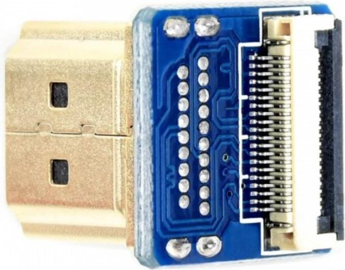 Produktbild WaveShare HDMI Male Stecker vertikal 90° Gewinkelt (0.02 m, HDMI)