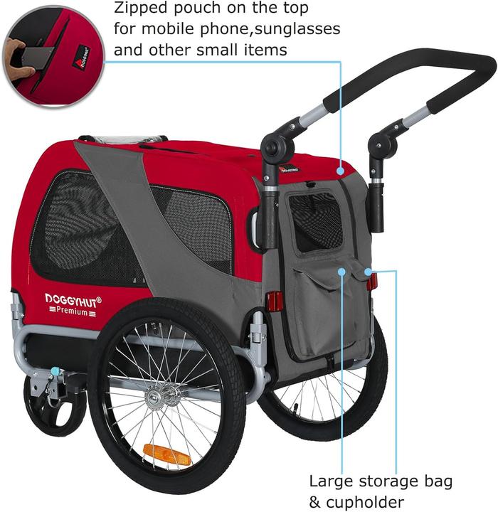 Actual product image Tiggo Dog bike trailer 80104 - Red